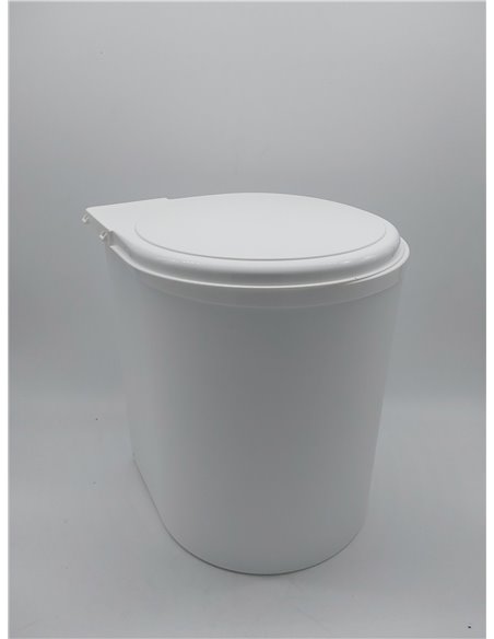 Menage and Confort 00048 Cubo de basura redondo y giratorio, Para armario de cocina, 13L, Blanco, 35.5 x 27.7 x 27.7 cm       