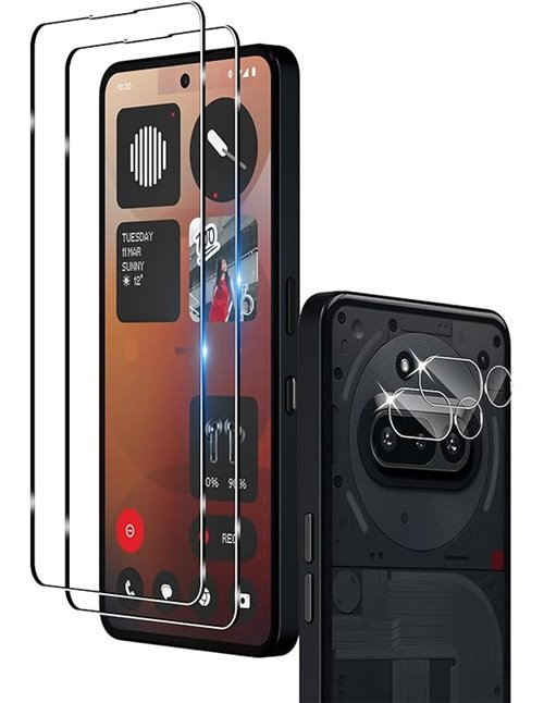 Wookfiss Protector de Pantalla para Nothing Phone (3a) Alta Definicion 9H Dureza Anti-caída/Anti-rasguños Cristal Templado Vidri