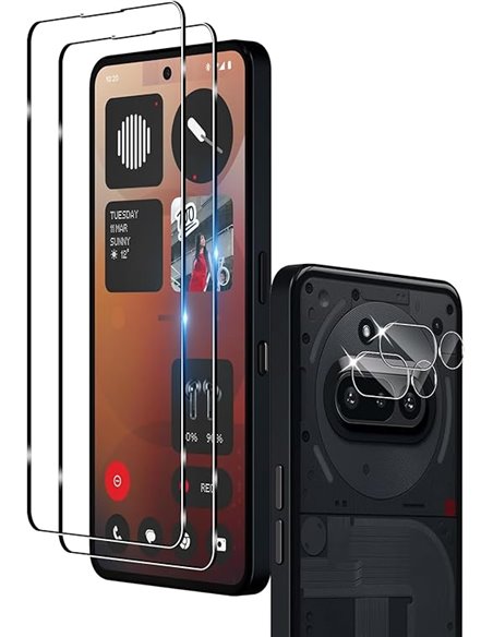Wookfiss Protector de Pantalla para Nothing Phone (3a) Alta Definicion 9H Dureza Anti-caída/Anti-rasguños Cristal Templado Vidri