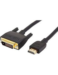 Amazon Basics - Cable Adaptador de HDMI-A a DVI (Macho), bidireccional de 1080P, Chapado en Oro, 1.8 m, 1 Unidad para televisión