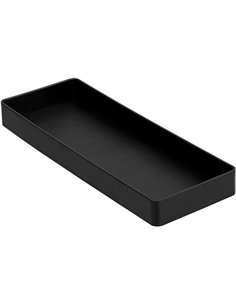 Amazon Basics Rectangular Organizador de plástico, media bandeja para accesorios, 23.9 x 8.4 x 2.5 cm, negro       