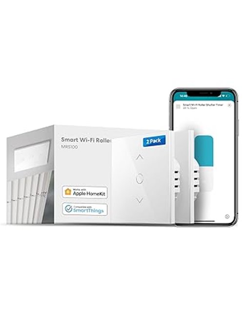Meross Interruptor de Cortina Alexa, Interruptor de Persianas LED Inteligentes WiFi, Compatible con Apple HomeKit Siri, Alexa y 