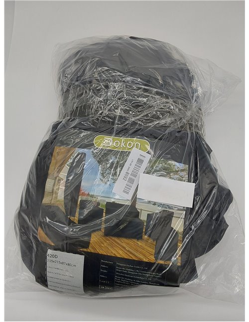 Dokon Funda para Muebles de Jardín en Forma de L Impermeable, Tela Oxford 420D, Anti Viento, Anti UV Funda Protectora Sofá Exter