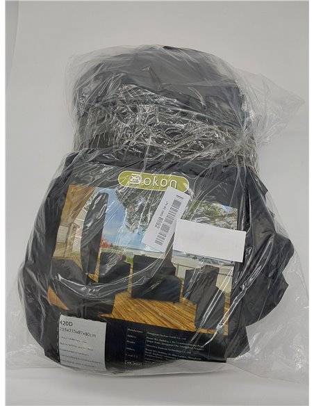 Dokon Funda para Muebles de Jardín en Forma de L Impermeable, Tela Oxford 420D, Anti Viento, Anti UV Funda Protectora Sofá Exter