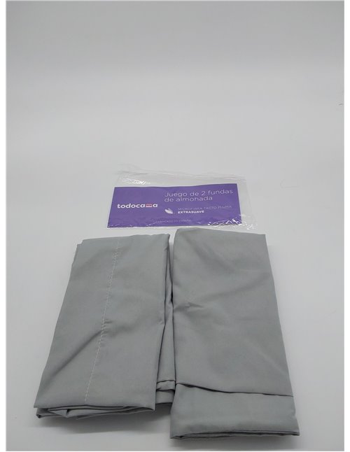 Todocama – Juego de 2 Fundas de Almohada, Microfibra Extra Suave, hipoalergénicas. Juego de 2-70x40 cm Gris Claro       