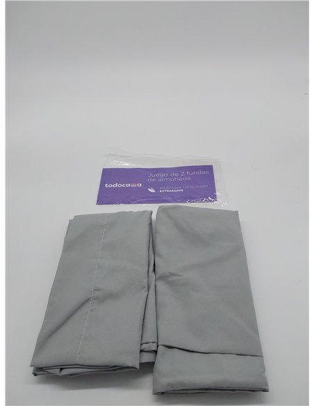 Todocama – Juego de 2 Fundas de Almohada, Microfibra Extra Suave, hipoalergénicas. Juego de 2-70x40 cm Gris Claro       