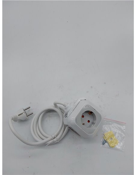 Brennenstuhl Alea Power regleta de enchufes con carga USB y 4 tomas de corriente en forma de cubo (cable de 1,4 m, 2x USB, regle