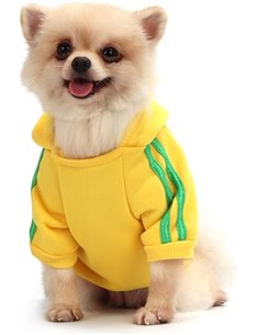 QiCheng&LYS Dog Hoodie,Jersey Perros,Sudadera Perro Ropa ParaCachorros, Sudadera para Chihuahua Cómodo Y Cálido (Amarillo, X-Sma
