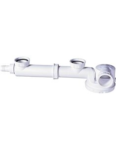 Wirquin Sifón para fregadero de 2 cubetas 30723640, blanco       