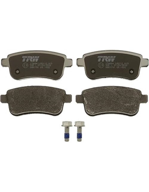 TRW GDB1791 Pastillas de Freno Juego de 4 para Renault Megane III Hatchback (BZ0/1_, B3_) 2008 - Eje Trasero y otros vehículos  