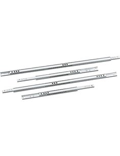 Amig - Juego de 2 Guías Correderas Metálicas Mod.25 de Acero Galvanizado para Cajones de Muebles, Cajoneras o Armarios, Extracci