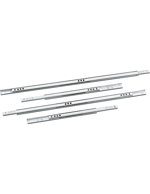 Amig - Juego de 2 Guías Correderas Metálicas Mod.25 de Acero Galvanizado para Cajones de Muebles, Cajoneras o Armarios, Extracci
