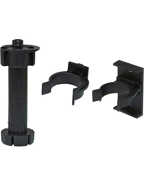 Amig - Kit 4 de Patas y 8 Soportes para Muebles de Cocina | Mod. 9 | Ø47 x 135/160 x Ø16 mm | con Regulación y Espiga | para Zóc