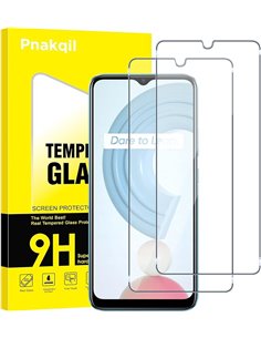 Pnakqil 2 Pcs Protector de Pantalla para Realme C21 /Realme C21Y 6.5" Cristal Templado Antiarañazos Antihuellas Sin Burbujas Dur