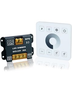 TOPAI Controlador led Dimmer de panel táctil DC 5V-24V 15A*2(Potencia máxima 12V 360W/24V 720W) Regulador de brillo ajustable pa
