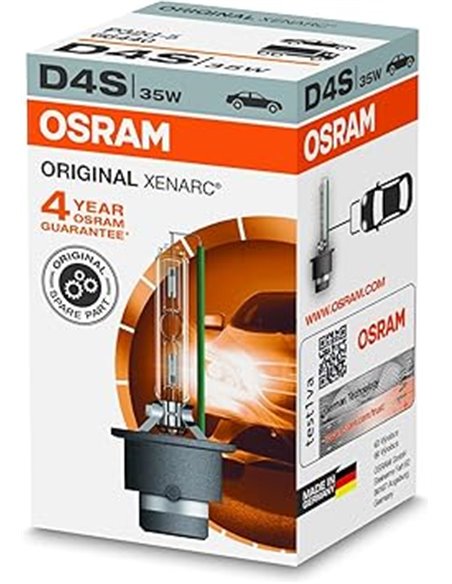 OSRAM XENARC ORIGINAL D4S HID, lámpara de xenón, lámpara de descarga, calidad de equipamiento original (OEM), 66440, estuche (1 