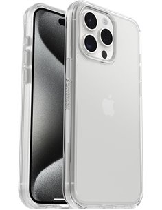 Otterbox Funda para iPhone 15 Pro MAX Symmetry Clear,Resistente a Golpes y caídas,Fina,Testada 3X con los estándares Militares a
