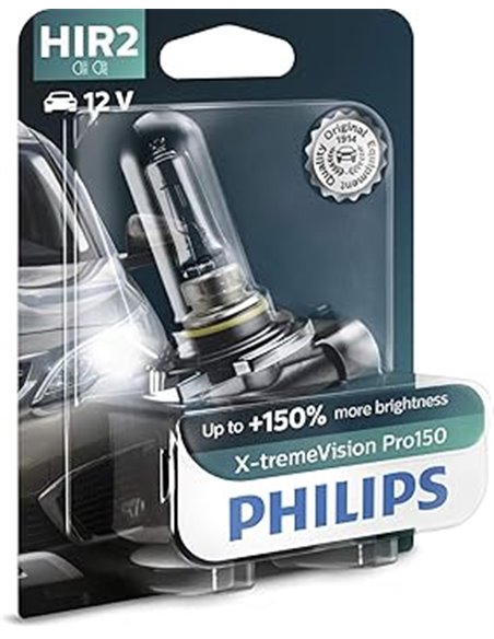 Philips X-tremeVision Pro150 HIR2, Halógena, bombilla faros delanteros +150%, blister individual       