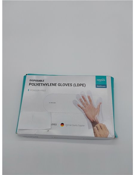 EUROPAPA 200 Unidades De Guantes Desechables De LDPE En Caja, Guantes Desechables Sin LÁTex, Sin Polvo (Mujer 200)       