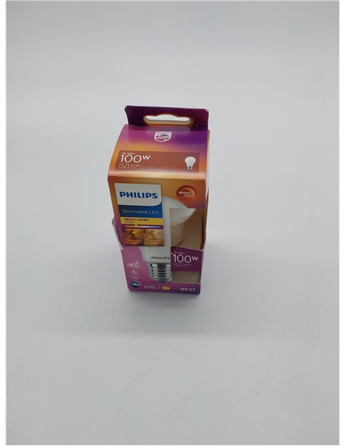 Philips LED - Bombilla LED Clásica, A60 E27, Luz Blanca Cálida Regulable, 100W       