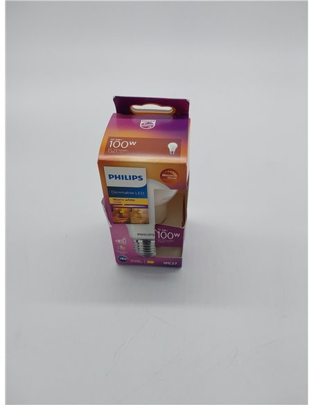 Philips LED - Bombilla LED Clásica, A60 E27, Luz Blanca Cálida Regulable, 100W       
