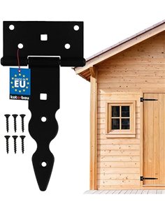 KOTARBAU® Bisagra de puerta en T 150mm, Acero, Negra, Herraje para puertas de jardín de madera, Bisagra apaisada para Cobertizo 