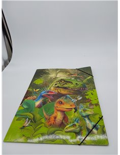 HERMA Carpeta A3 con diseño de dinosaurios para niños, de cartón con diseño de dinosaurio, goma, solapas interiores e impresión  2