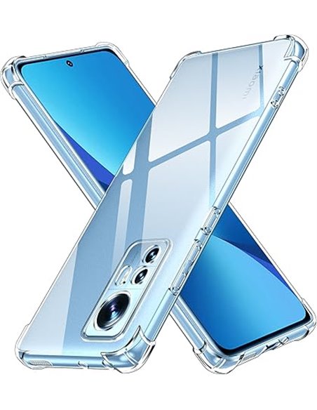 ivoler Funda para Xiaomi 12 Pro, Carcasa Protectora Antigolpes Transparente con Cojín Esquina Parachoques, Suave TPU Silicona Ca