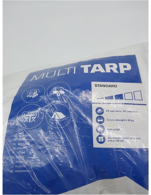 Becker Verpackungen Lona de uso general Multi-Tarp estándar B4000xL5000mm con ojales de aluminio color natural       