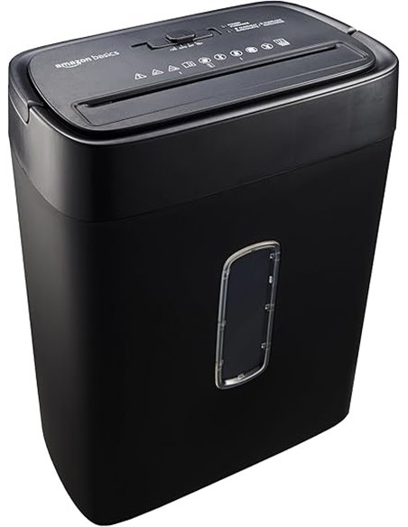Amazon Basics Trituradora de corte cruzado con capacidad para 12 hojas (nuevlo modelo), para papel y tarjetas de crédito, Color 