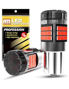 ANTEMOON P21W 1156 BA15S Bombillas LED Canbus Sin Errores Super Brillante 5000LM 12V 24V Rojo 1141 1003 7506 para Luz de Marcha 