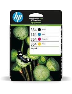 HP 364 N9J73AE - Cartuchos de Tinta, para Impresoras HP Photosmart Serie C5300, C6300, B210, B110 y Deskjet Serie 3520, Negro y 