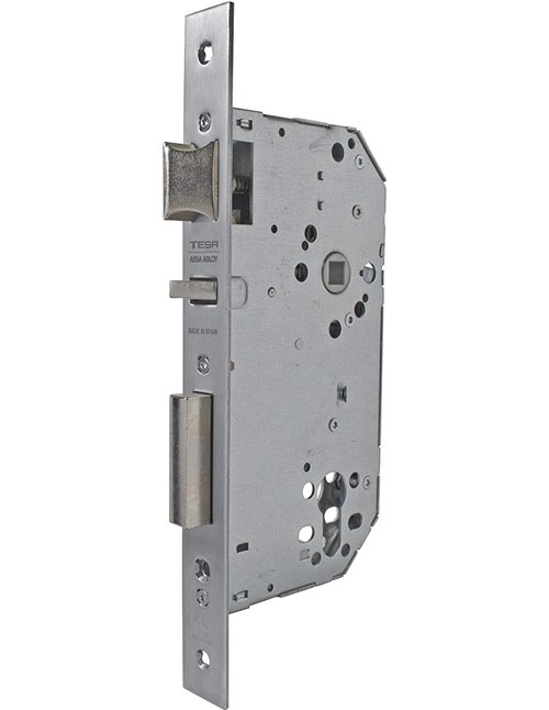 Tesa Assa Abloy 403060HN Cerradura De Embutir Para Puertas De Madera Sin Cilindro Niquelado Entrada 60 mm, Frente Cuadrado 4030 