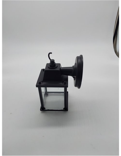 Brilliant 96186/06 Irvin - Lámpara de pared para exteriores (metal y cristal, 1 bombilla E27, 60 W), color negro       