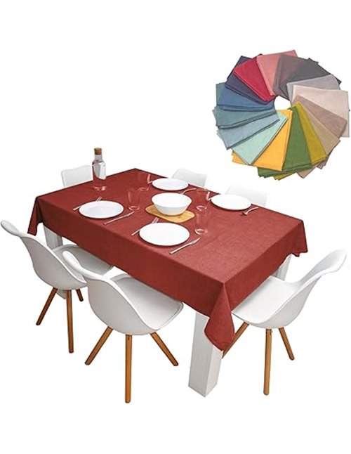 B Beugüen Mantel Mesa Rectangular Algodón Ecológico y Poliester Sostenible Efecto Lino para Salón, Cocina, Comedor o Jardín (200