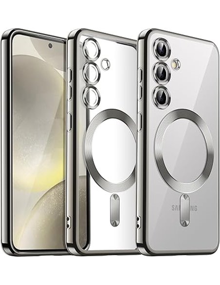JETech Funda Suave Claro para Samsung Galaxy S24 6,2 Pulgadas, Lente Cámara Protección Completa, Compatible con MagSafe Carga In