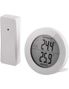 EMOS Termómetro digital con sensor exterior, medidor de temperatura exterior e interior con sensor de radio inalámbrico, alcance