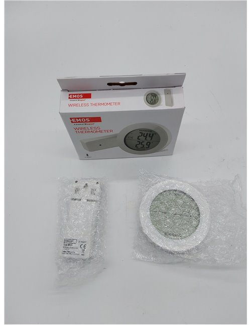 EMOS Termómetro digital con sensor exterior, medidor de temperatura exterior e interior con sensor de radio inalámbrico, alcance