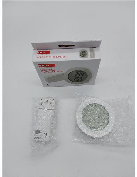 EMOS Termómetro digital con sensor exterior, medidor de temperatura exterior e interior con sensor de radio inalámbrico, alcance