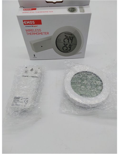 EMOS Termómetro digital con sensor exterior, medidor de temperatura exterior e interior con sensor de radio inalámbrico, alcance