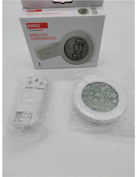 EMOS Termómetro digital con sensor exterior, medidor de temperatura exterior e interior con sensor de radio inalámbrico, alcance
