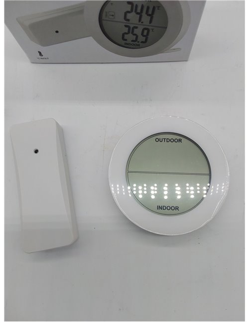 EMOS Termómetro digital con sensor exterior, medidor de temperatura exterior e interior con sensor de radio inalámbrico, alcance