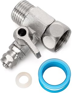 Pxyelec Adaptador de agua de alimentación RO de 1/2PT a 6,35 mm, válvula de bola, grifo de alimentación inversa       