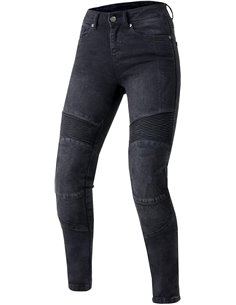 OZONE MOTO Agness II Lady Pantalones Vaqueros de Moto Mujer | Forro de Fibra Aramida | Protectores de Rodilla Nivel 2 | Bolsillo