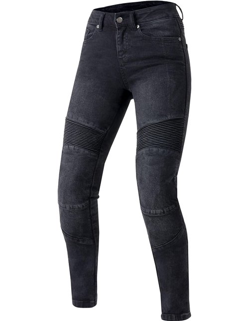 OZONE MOTO Agness II Lady Pantalones Vaqueros de Moto Mujer | Forro de Fibra Aramida | Protectores de Rodilla Nivel 2 | Bolsillo