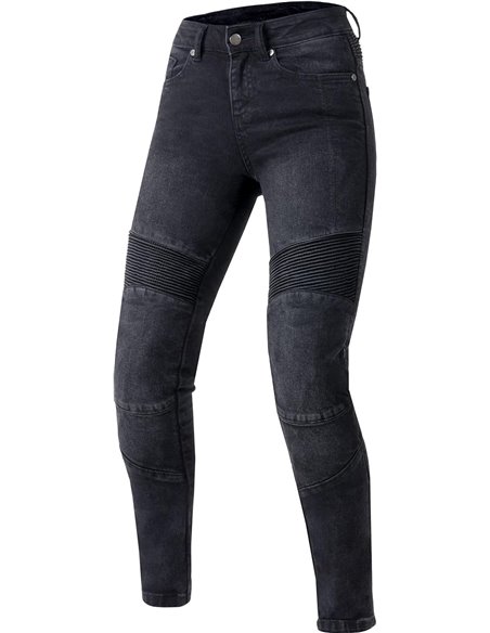 OZONE MOTO Agness II Lady Pantalones Vaqueros de Moto Mujer | Forro de Fibra Aramida | Protectores de Rodilla Nivel 2 | Bolsillo