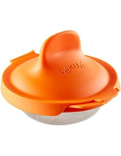 Lékué Escalfador de Huevos, Silicona platino y acero inoxidable, Naranja, 9.3 x 11 x 7.5 cm, 1 unidad       