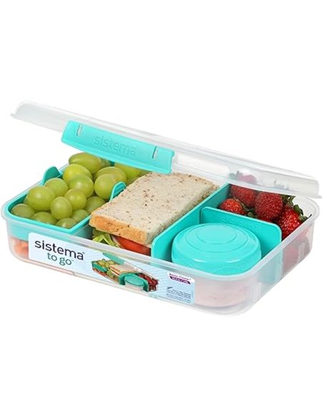 Sistema TO GO Bento Box Create | 1.48 L | Fiambreras escolares con compartimentos y olla para aperitivos | Sin BPA | 1 unidad | 