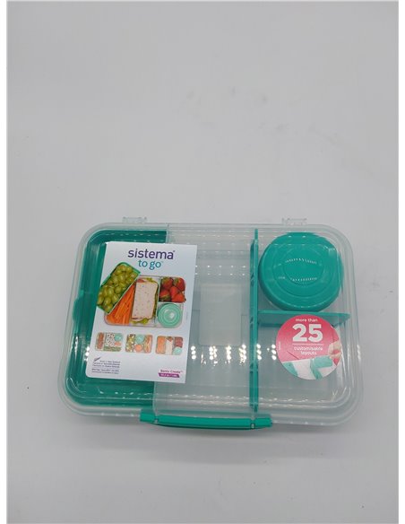 Sistema TO GO Bento Box Create | 1.48 L | Fiambreras escolares con compartimentos y olla para aperitivos | Sin BPA | 1 unidad | 