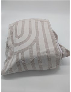 Sleepdown Juego de Funda de edredón con Textura geométrica y Arco copetudo Natural champán, Funda de edredón y Fundas de Almohad 2